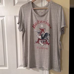 NWT Budweiser | Gray Logo Tee size XL